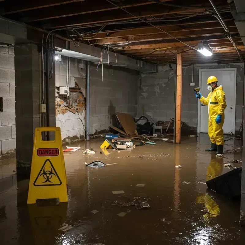 Flooded Basement Electrical Hazard in Mabscott, WV Property