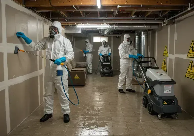 Basement Moisture Removal and Structural Drying process in Mabscott, WV